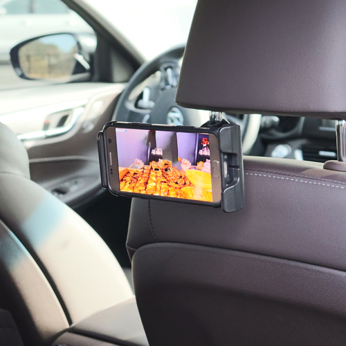 파라그랩 진동저감 차량용 헤드레스트 태블릿 스마트폰 뒷좌석 시청용 거치대 HTSM